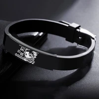 japanese anime surrounding demon slayer bracelet tanjirou nezuko black stainless steel silicone bracelet