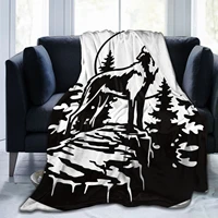 3d wolf stereo print childe genshin blanket flannel anime breathable super warm blanket sofa blanket warm wool quilt cover