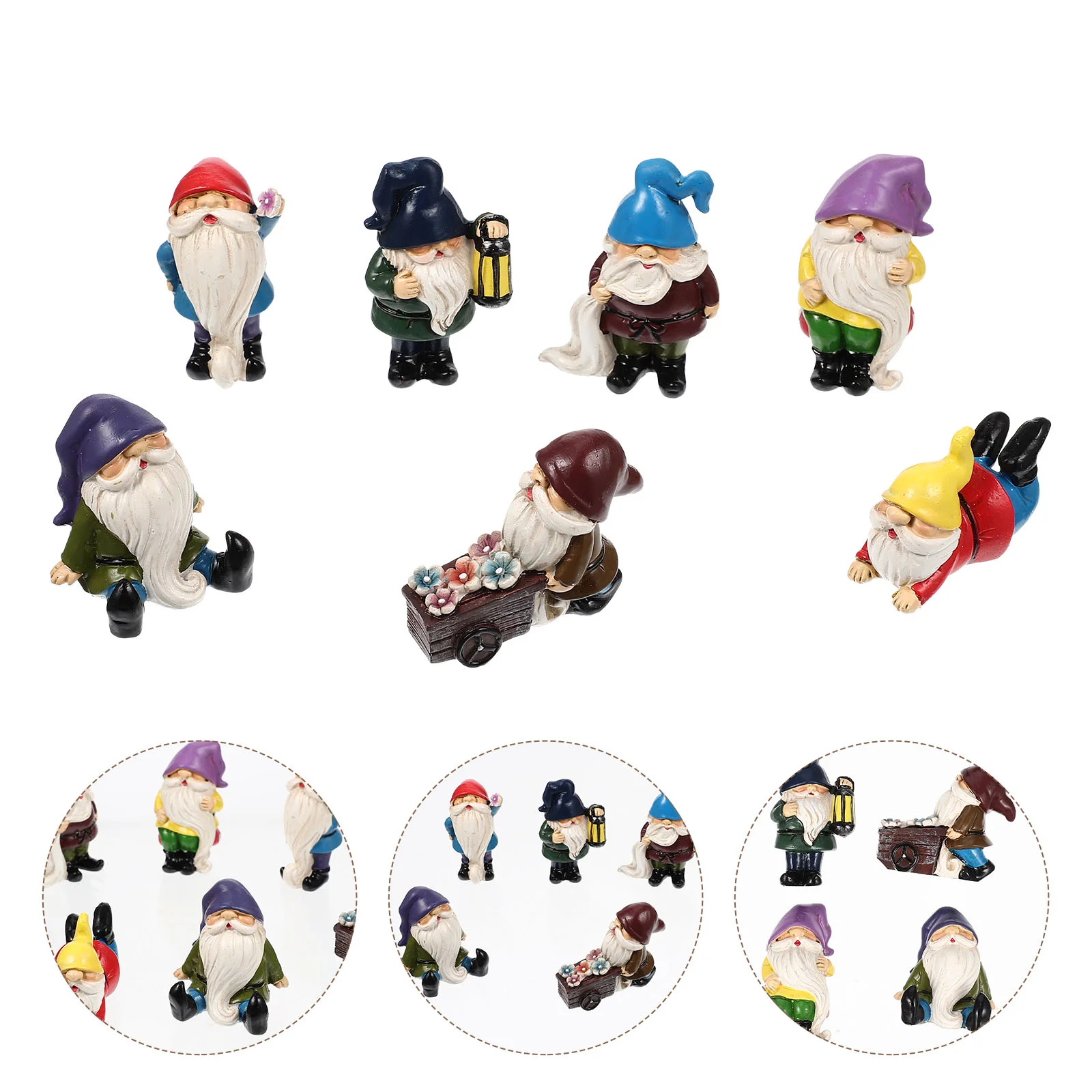 

Gnomegarden Resin Gnomes Figurines Christmas Mini Statue Miniature Sculpture Santa Ornament Figurine Elfdecor Dwarf Claus Micro