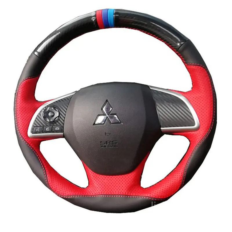 

Чехол на руль автомобиля из искусственной кожи для Mitsubishi Mirage 2014 Outlander 2013-14 ASX L200