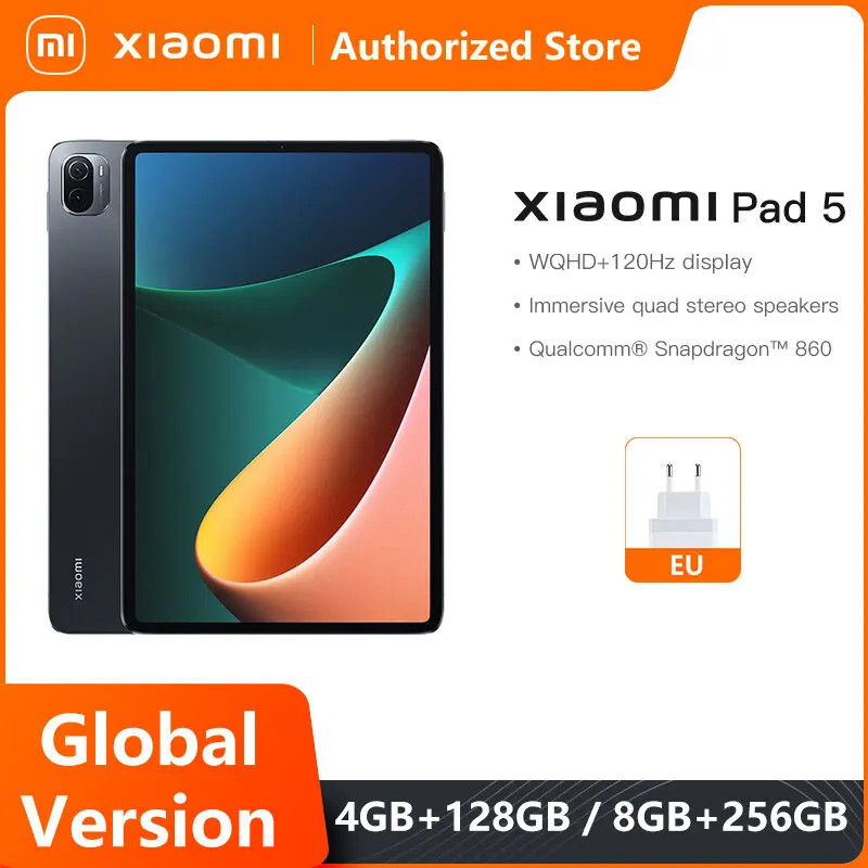 

Global Version Xiaomi Pad 5 Tablet Snapdragon 860 120Hz 11inch WQHD+ 2.5K LCD Display 6G 128G/ 256G 8720mAh
