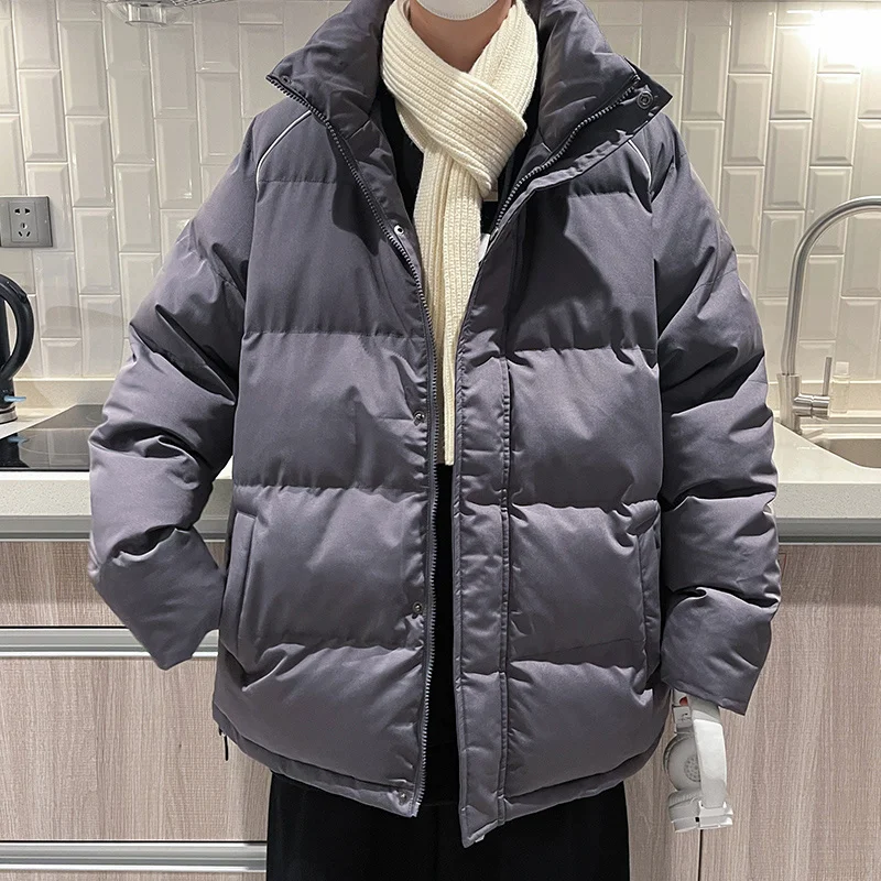 Winter Jacket Men Warm Fashion 4 Colors Casual Thick Down Jacket Men Streetwear Loose Short Coat Mens Parker Large Size M-5XL