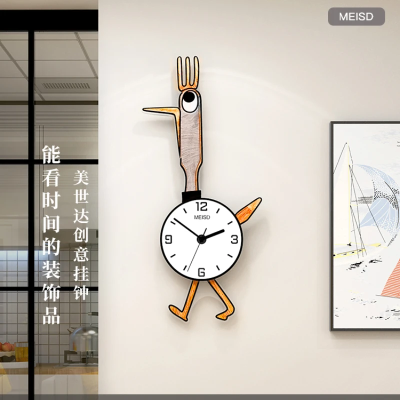 

Nordic Cartoon Lovely Clock, Wall Clock, Living Room, Personality, Creativity, Fashion, Net, Red Wall, Simple Home Decoration