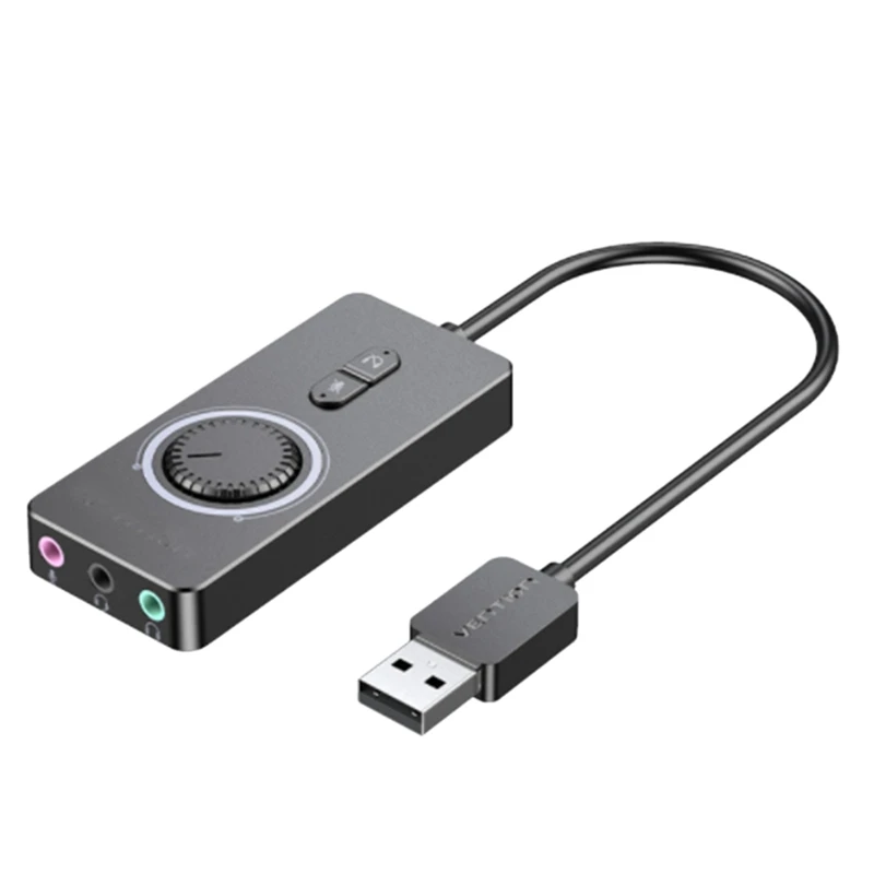 

USB External Sound Card USB To 3.5Mm Audio Adapter USB To Earphone Microphone For Mac Computer Laptop PS4 Sound Card