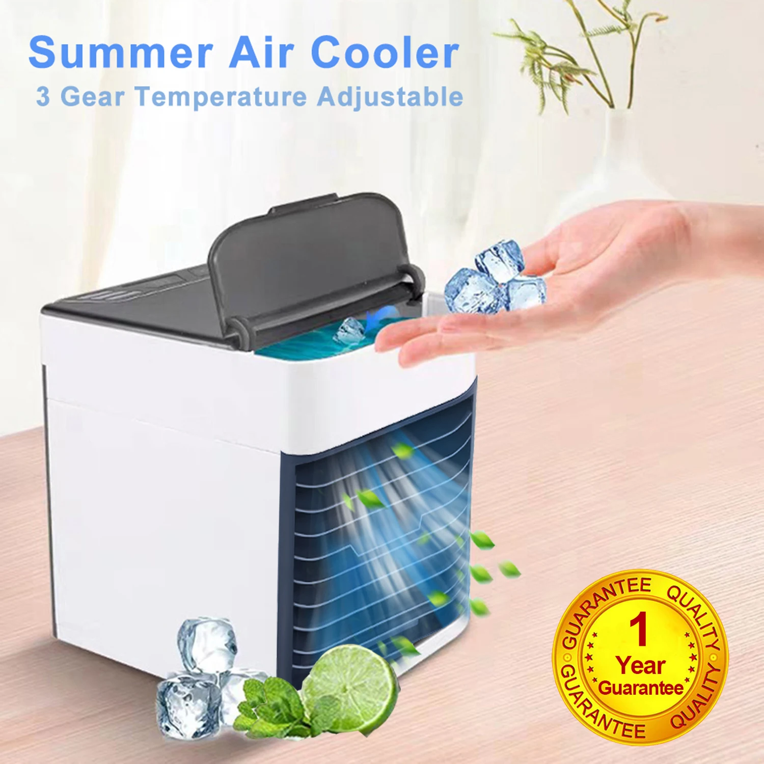 

Portable Air Cooling Fan Mini Air Conditioner for Home Air Cooler Multi-Function 3 In 1 Humidifier Purifier Travel Small USB Fan