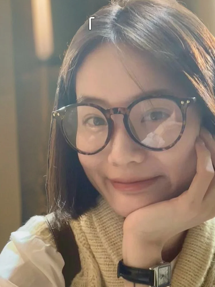 Южная Корея высокая роскошь [женская мода Sle] Ретро большая оправа с леопардовым