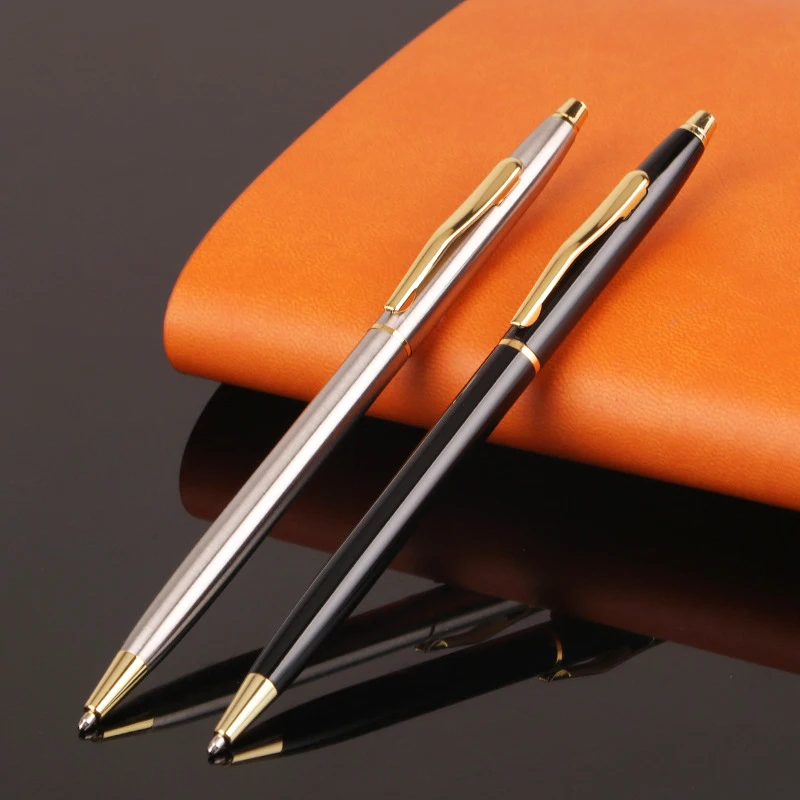 

1000 Pcs Classic Metal Retractable Business Ballpoint Signature Pen Smooth Writing School Office Students Stationery Custom Logo