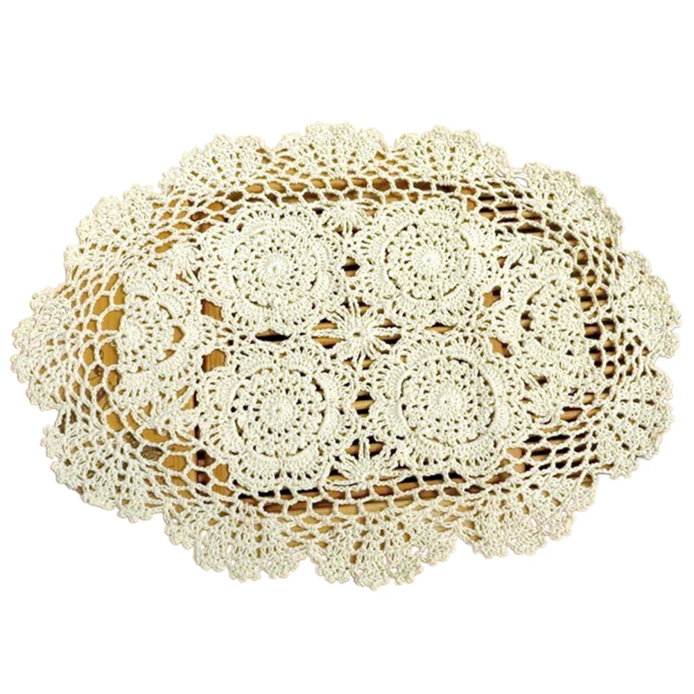 

For Dining Table Embroidery Craft Placemat European Style Lace Insulation Plate Mat Anti-scald Coaster Table Pads