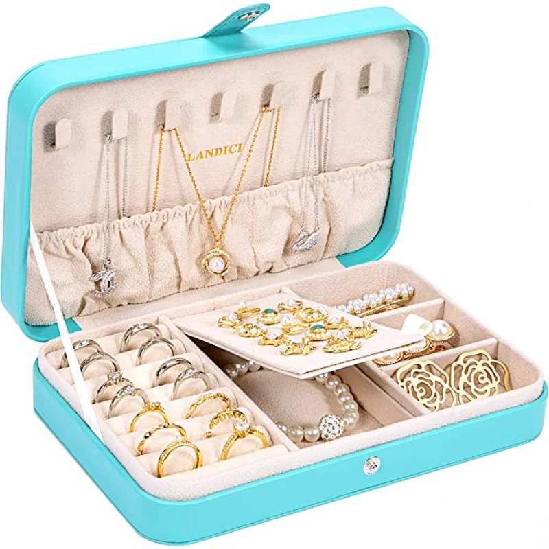 

Маленькая шкатулка для украшений для женщин и девушек, искусственная кожа, портативный держатель для хранения