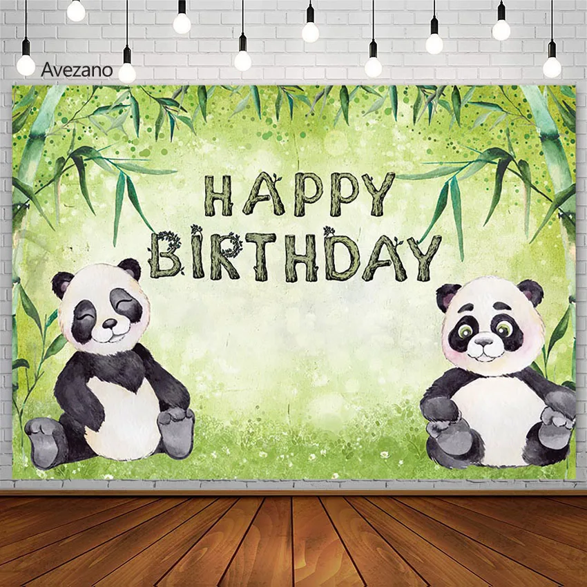 

Panda Birthday Backdrop Bamboo Baby Shower Custom Child Party Decor Photography Background For Photo Studio Photophone Photozone