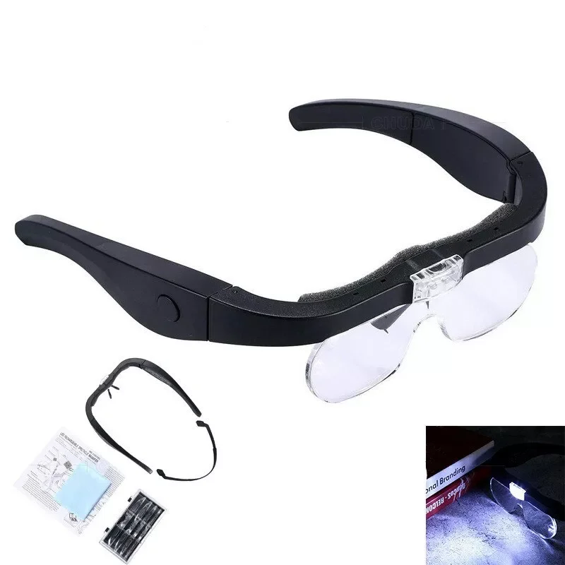 

Magnifying Glasses Reading Embroidery Watchmaker Repair Wearing Magnifier 1.5X 2.5X 3.5X 5.0X USB Rechargeable With LED Light