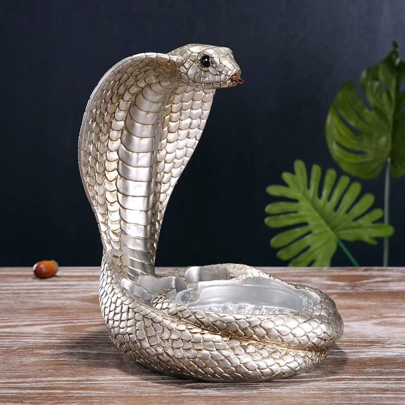 

Cartoon Snake Smoking Accessories Household Ashtray Resin Animal Decorative Art Storage Modern Living Room Office Study Ashtray
