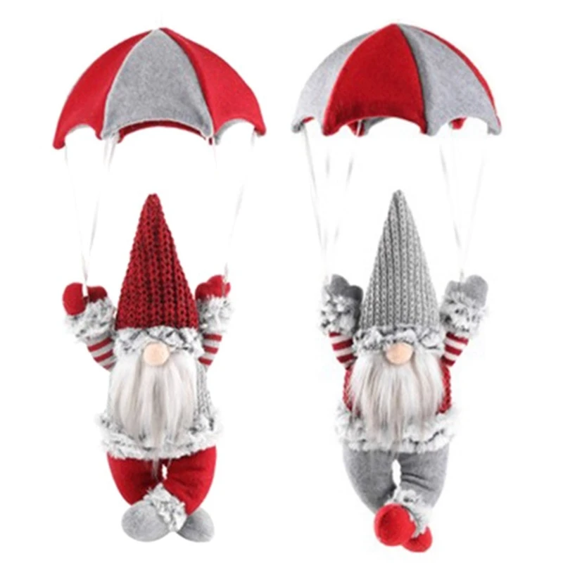Gnome Figurine Skydiving Doll On The Table Shelf Desktop Parachute Tomte Plush Gifts Themed Tree Decor Red Durable