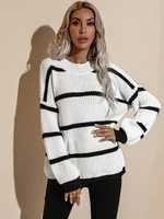 striped sweater women autumn winter o neck long sleeve fashion streetwear pullover ladies jumpers casual oversize sweaters 2022