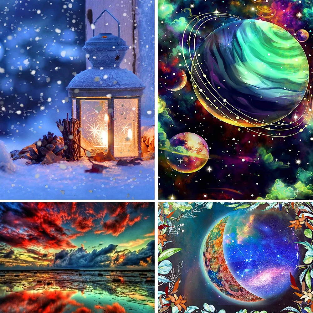 

Sky Scenery Diamond Painting Moon Rhinestone Picture 5D Full Round / Square Drill Wall Art Home Decor