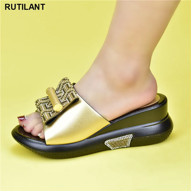 

New Arrival Patent Leather Wedding Shoes Bride Platform Heels Open Toe Pumps Wedges Shoes for Women Slip on High Heels Pumps