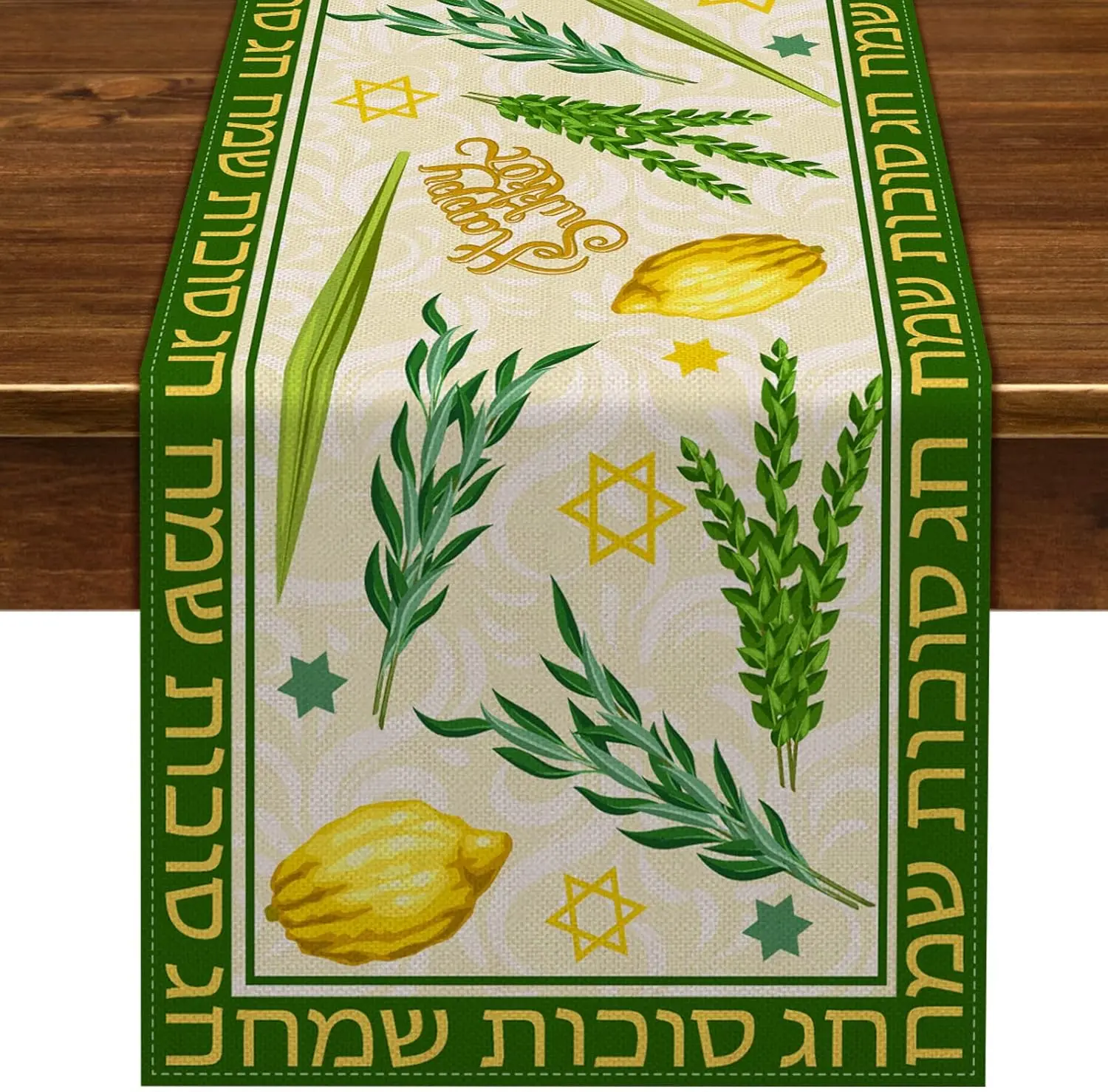 Льняные дорожки Happy Sukkot еврейский декор для фестиваля Сука Етгушка Лулва