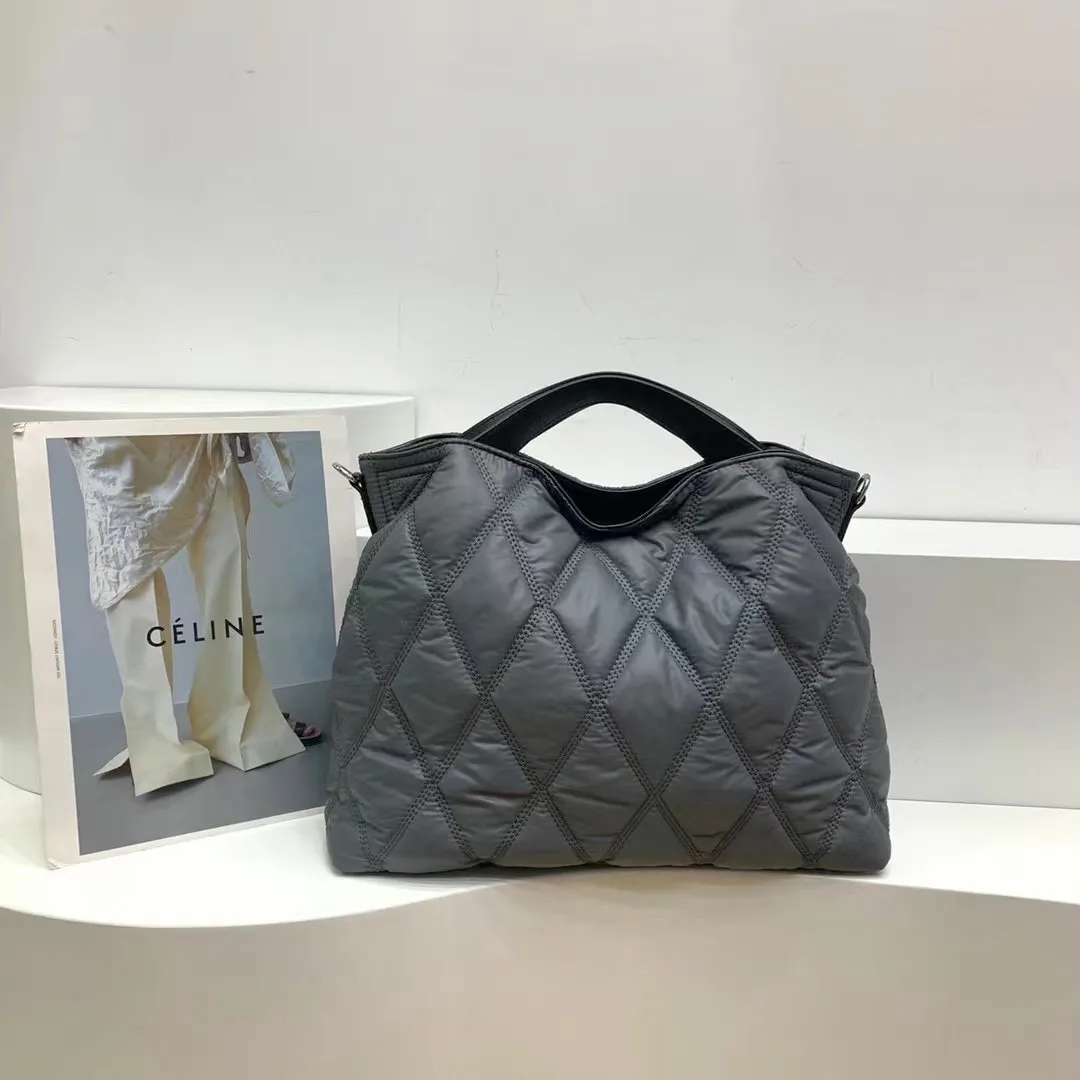 

Designer Cotton Padded Crossbody Bag Luxury Down Quilted Women's Handbags Overlarge Space Tote Lingge Shoulder Bag Female Clutch