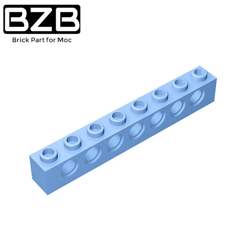 

BZB 10 шт. MOC части 3702 высокотехнологичный кирпич 1x8 с 7 отверстиями Совместимые Кирпичи Edu пазл DIY игрушки строительные блоки детские подарки