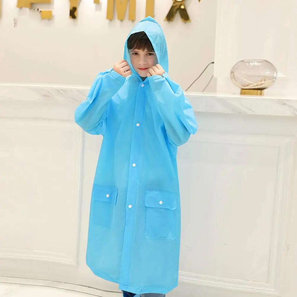 

Raincoats Kids Rainwear Environmental Leak-proof Pure Color Kids Hooded Rainwear Clothes Kids Rain Gear Household Merchandises