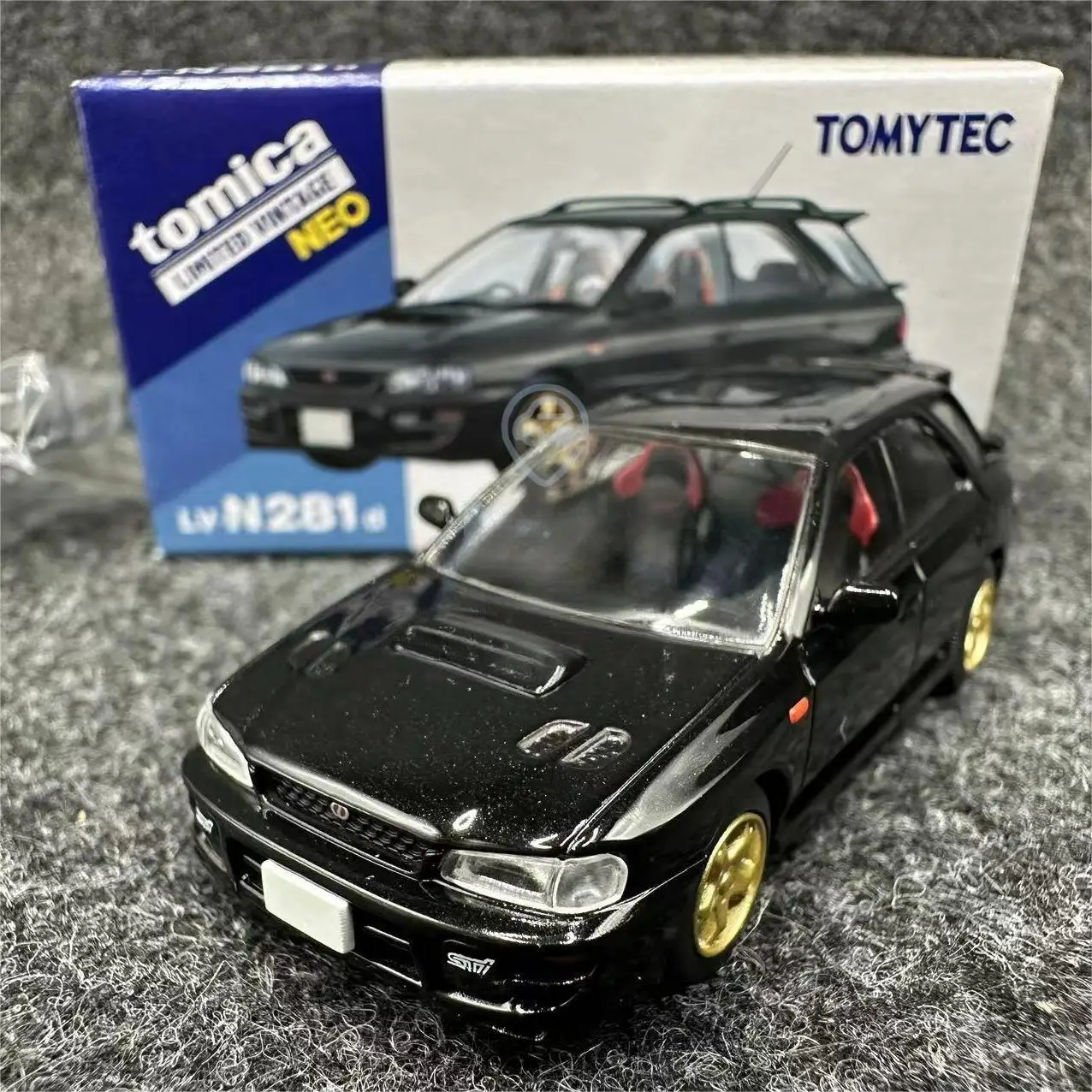 Коллекционная модель автомобиля Tomytec Tomica TLV 2403 LV-N281d WRX STI из черного литого сплава