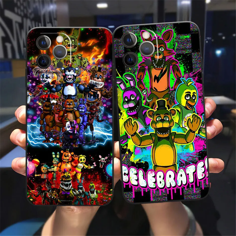 

fnaf animatronics anime phone case cover for iphone SE 2020 7 8 12 13 mini plus X XS Max XR 11 12 13 PRO MAX black case