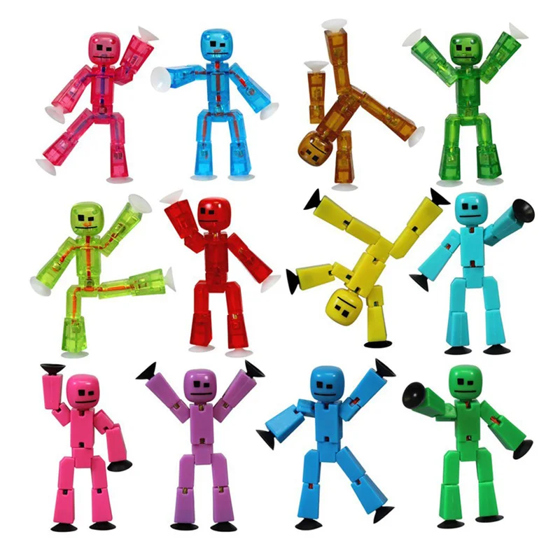 

1pc Suction Cup Stickbot Sticky Robot Toys For Boys Funny Deformable Action Figure Sucker Kids
