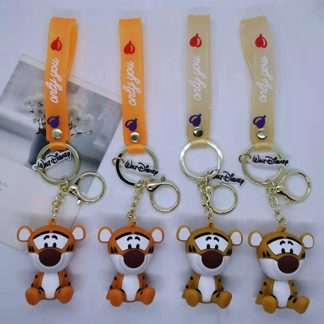 

Cartoon Tigger Epoxy Fashion Doll Keychain Cute Girl Backpack Ornament Car Keyring Pendant Key Chain Gifts for Boys Girls Kids