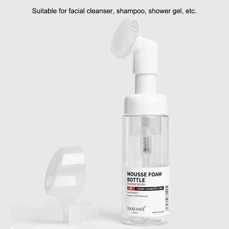 1 шт. 30/60/100/150 мл пустая бутылка с насосом для пены силиконовой головкой щетки