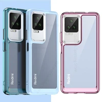for xiaomi redmi k50 pro transparent shockproof space acrylic case for redmi k40s k40 pro plus candy color soft tpu clear cover