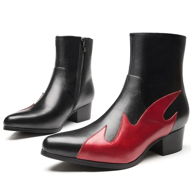 Designer New Mens Block Med Heels 