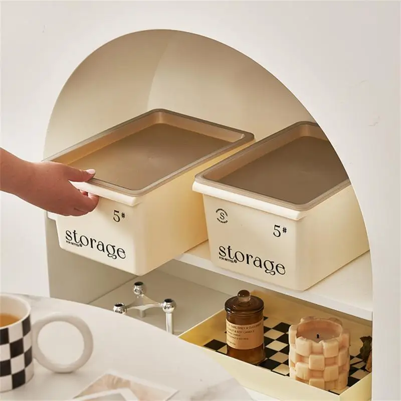 

Overlay Overlay Box White Multiple Models Strong Load-bearing Capacity Dustproof With Cover Convenient Storage Items Fit Basket