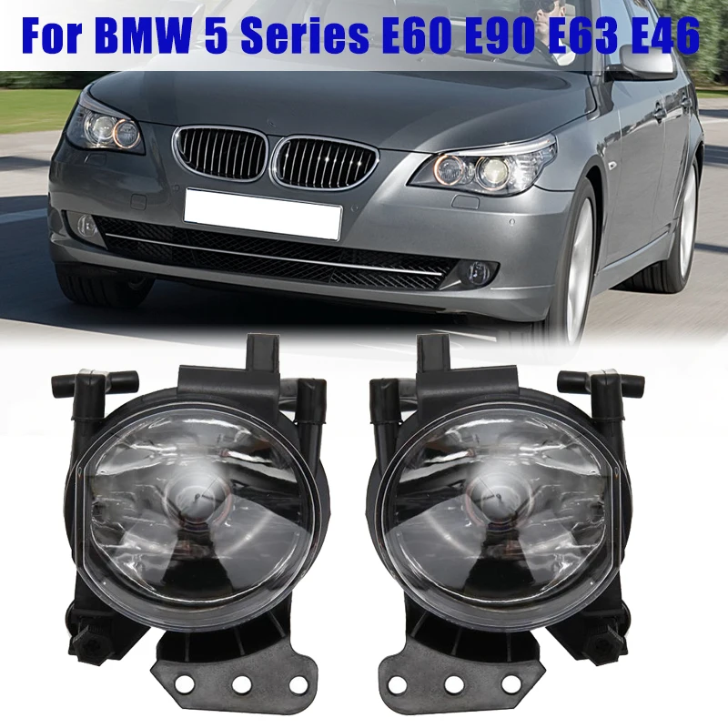 Car Fog Lights Left & Right Lamps For BMW E60 E90 E63 E46 325i 328i 330i 335i 545i 550i Front Bumper Fog Lamp Housing Clear Bulb