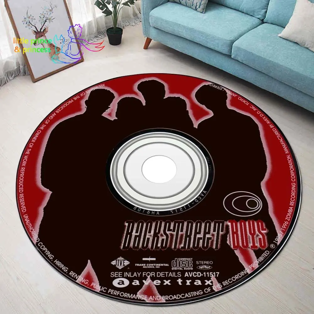 Круглый музыкальный коврик BSB Backstreet для мальчиков, круглый ковер для ванной, черный, домашний декор, для гостиной и кухни