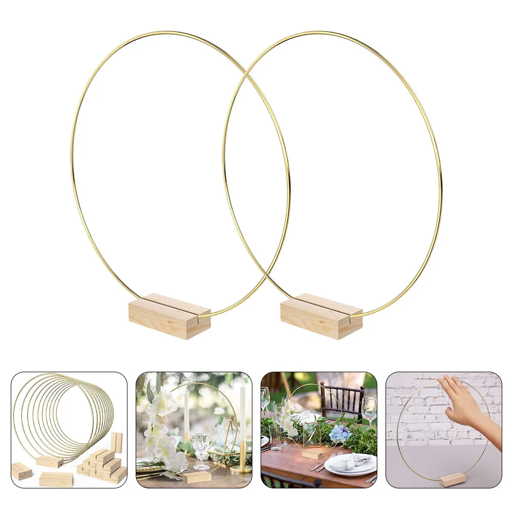 

2 Sets Round With Base Centerpiece Metal Decorative DIY Wreath Rings Floral Hoops Dream Catcher DIY Hoops