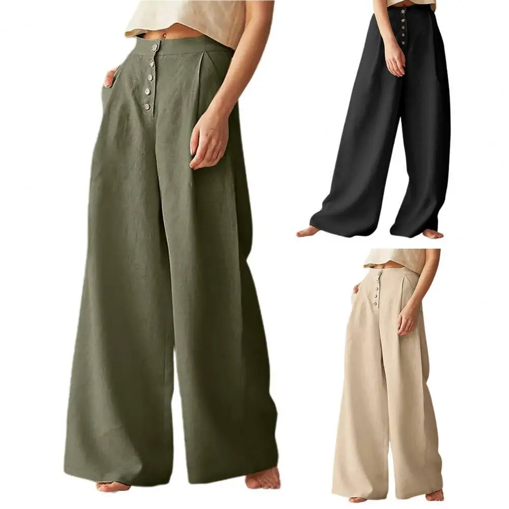 

Classic Women Loose Wide Leg Pants Women Trousers Simple Quick Drying