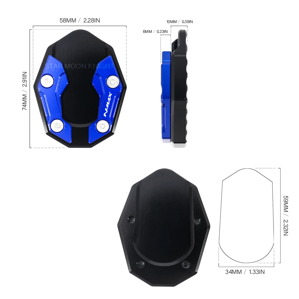 Боковая подставка поддержка удлинителя основание для основания YAMAHA NMAX155 NMAX125 NMAX