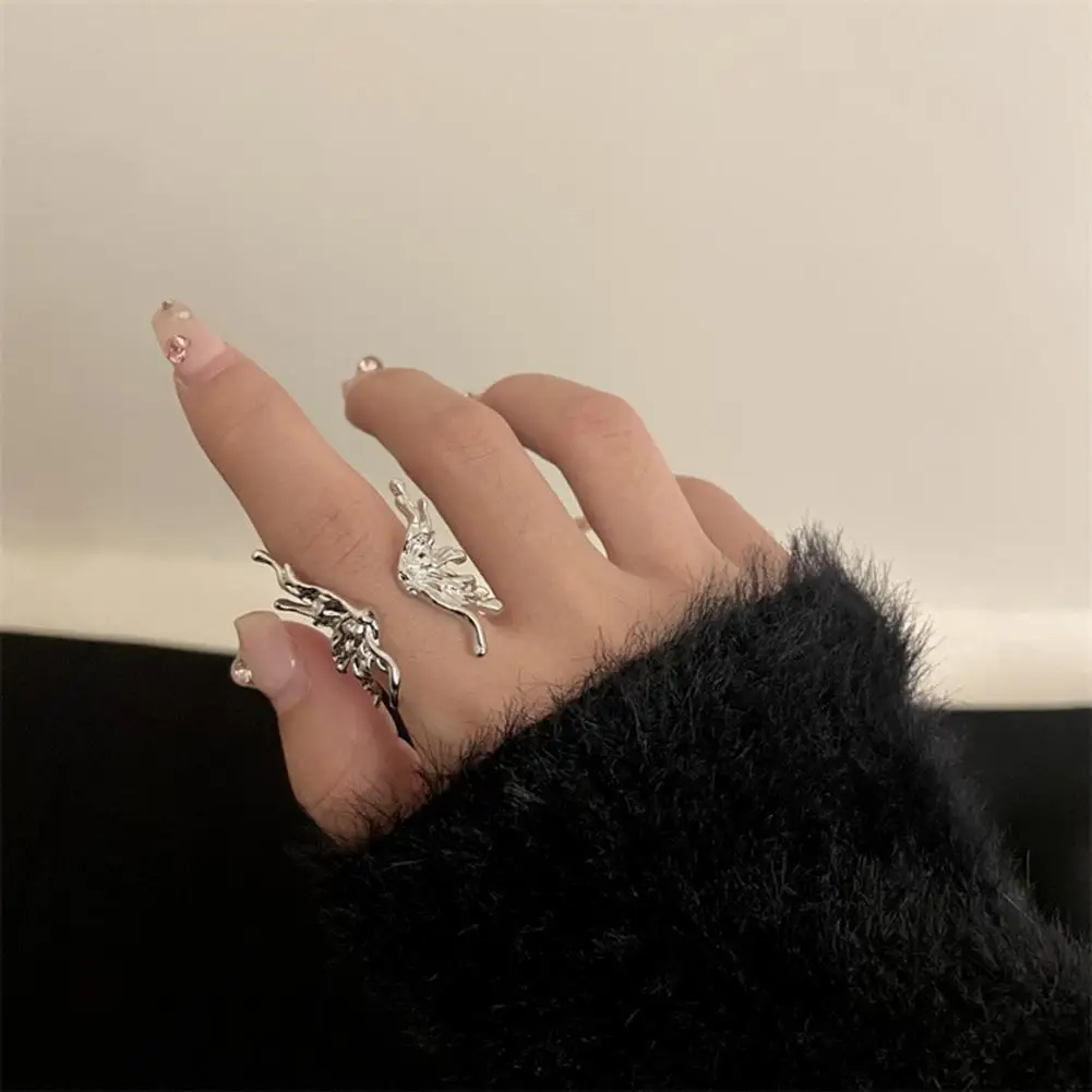 

Charming Finger Band Niche Electroplating Female Irregular Butterfly Ring Fashion Item Women Ring Jewelry Accessory