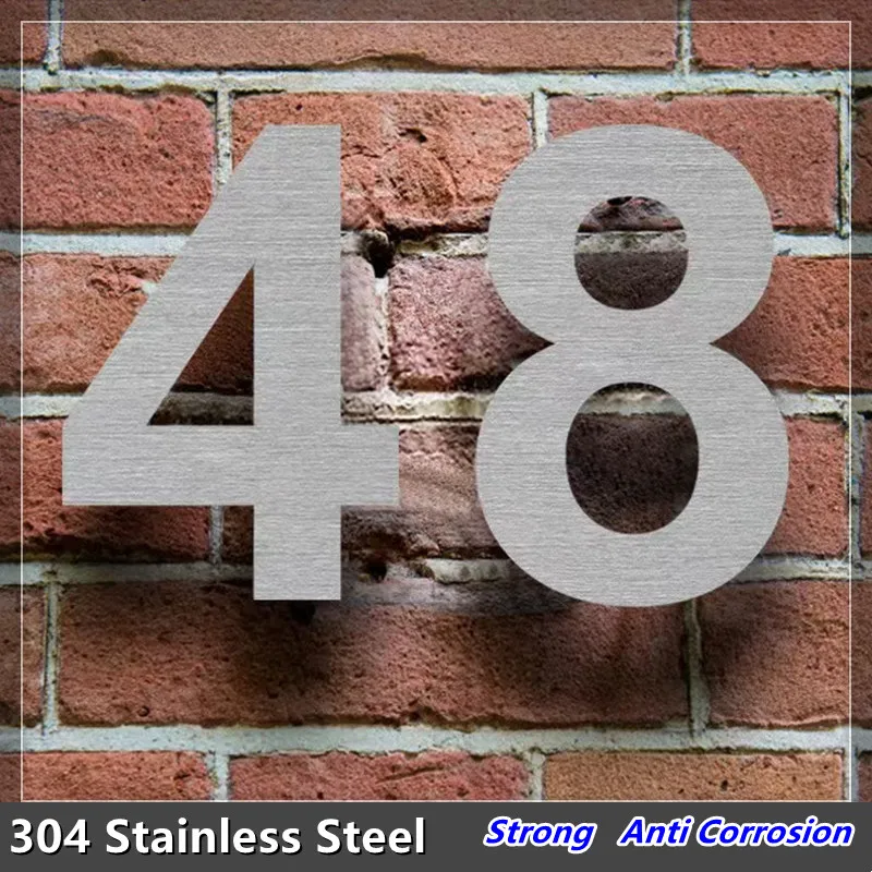 

Large 15/20cm 304 Stainless Steel House Number Silver Address Sign #0-9 Huisnummer Outdoor Numbers Home Numeros