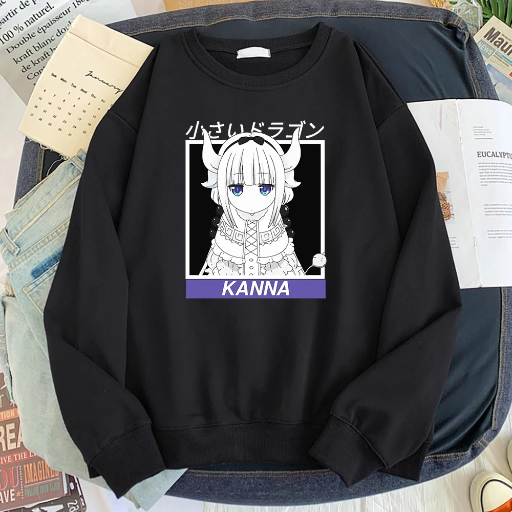

Miss Kobayashi's Dragon Maid Kanna Anime Sweatshirt Male Harajuku Fleece Hoodie Loose Fashion Streetwear Men Casual Pullovers