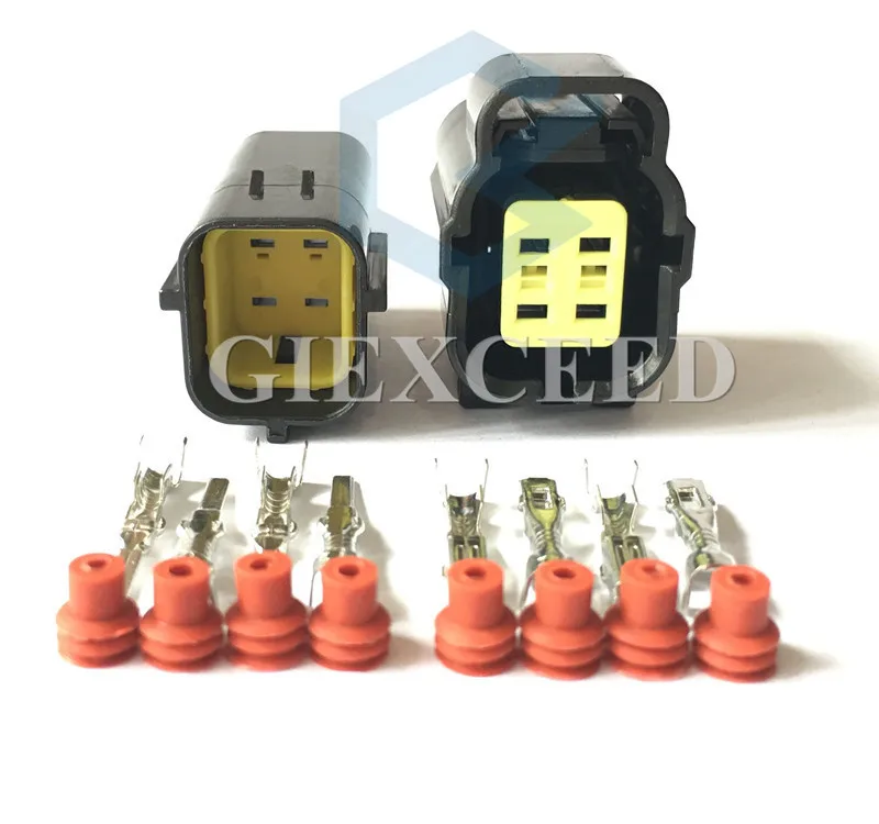 

2 комплекта 4-контактный стартер 174257-2 174259-2 автомобильная электрическая розетка, водонепроницаемый разъем Denso для MAZDA 626 98-00 штекер для датчика кислорода