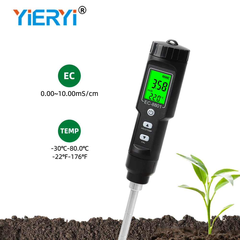 EC Измеритель проводимости почвы Тестер для садоводства Фруктовый сад Испытание