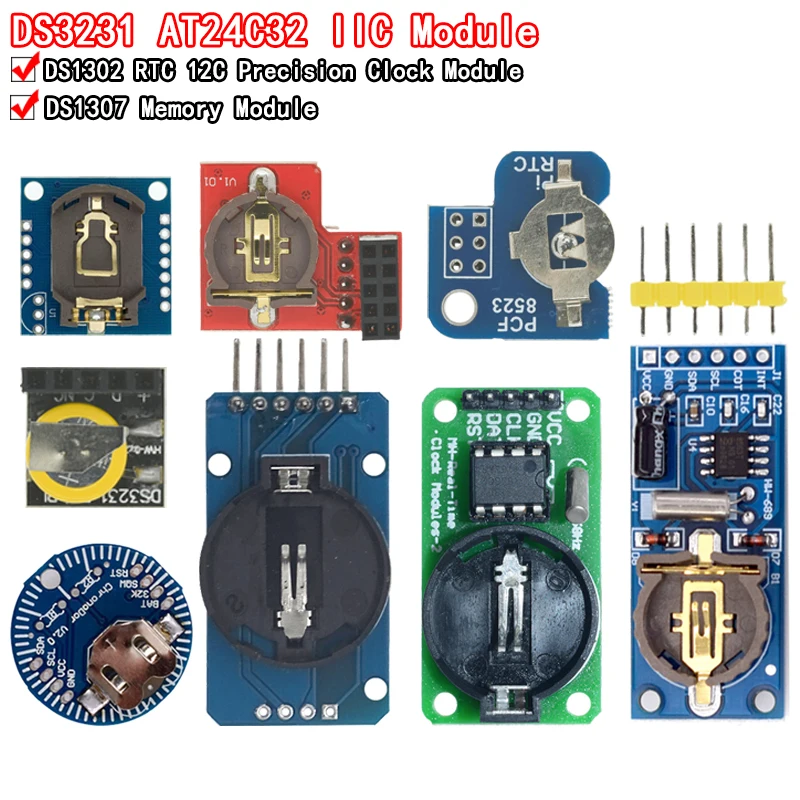 Модуль памяти часов в режиме реального времени для Arduino PCF8563 DS3231 PCF8523 AT24C32 DS1302 DS2121SN