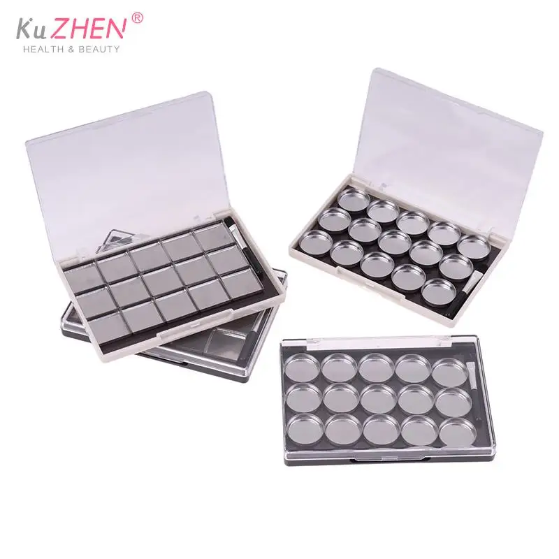 1Pc Empty Magnetic Cosmetics Palette Eyeshadow Blusher DIY Makeup Box With 15 Grids Iron Plate And Brush  Paleta De Maquiagem