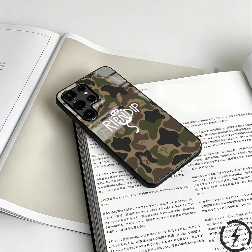 Фото Милый чехол для телефона с изображением кошки R-RIPNDIPes для Samsung S26 S25 S24 S23 S22 S21 S20 Plus Ultra Note20, стеклянный магнитный чехол №4
