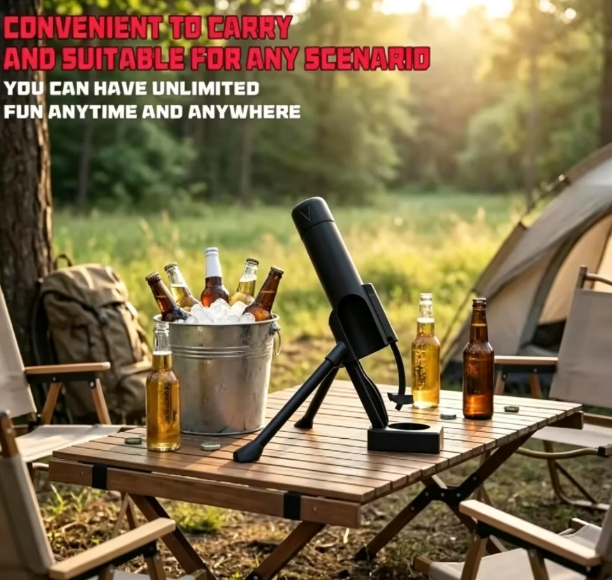 Открывалка для пивных бутылок Hand Free Mortar Beer Opener, подходит для бутылок объемом 330 мл, креативный инструмент для выброса крышек, для домашнего бара, пикника на заднем дворе, украшение для вечеринок, гаджет. (art.: 3920dc23906e7) - 3920dc23906e7