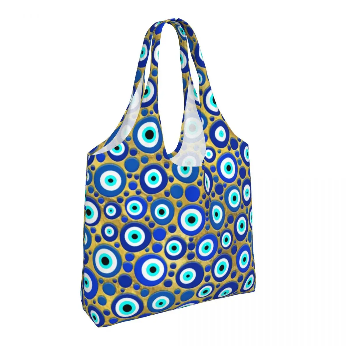 

Blue Evil Eye Print Shopping Bag Nazar Charm Woman Gift Handbags Stylish Cloth School Bags