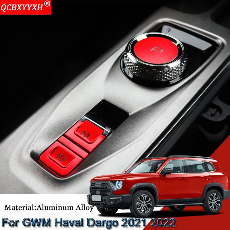 Car Styling Car Moulding Electronic Handbrake Sequins Multimedia Button Hollow Sequins Sticker Fit For GWM Haval Dargo 2021 2022