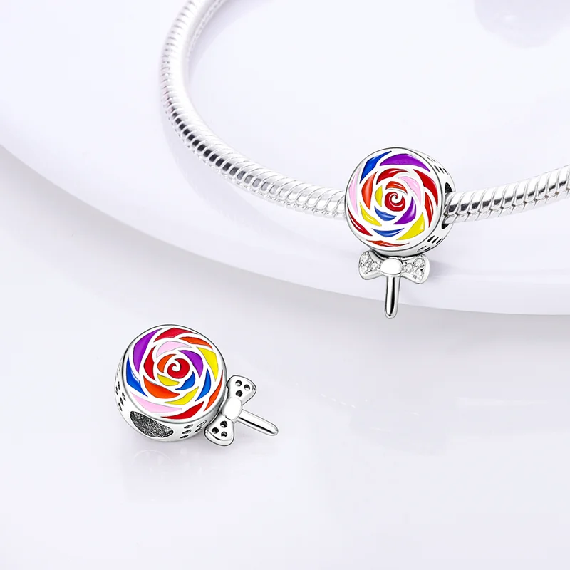 925 пробы серебряные разноцветные амулетные бусины для Pandora оригинальный браслет