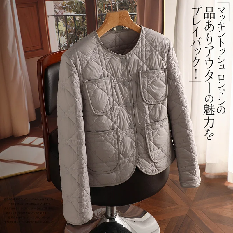 Luxury High Quality Casaco Feminino Thin Spliced Sheepskin Winter Coat Women  Autumn/Winter  High Street  Covered Button
